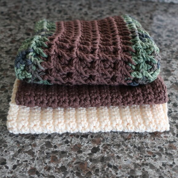 Multicolored Crochet Dish Drying Mats 100% Cotton Kitchen - Picture 12 of 16